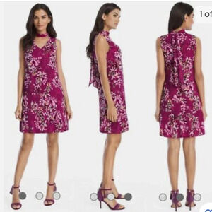 White House Black Market NWT Floral Chiffon Sleeveless Shift Dress Size 00P